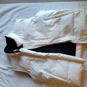 GAP Down Vest White with black Fleece Lining
